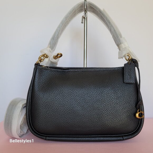 COACH Cary Soft Pebbled Leather with Convertible Straps Crossbody- Black color - Picture 6 of 16